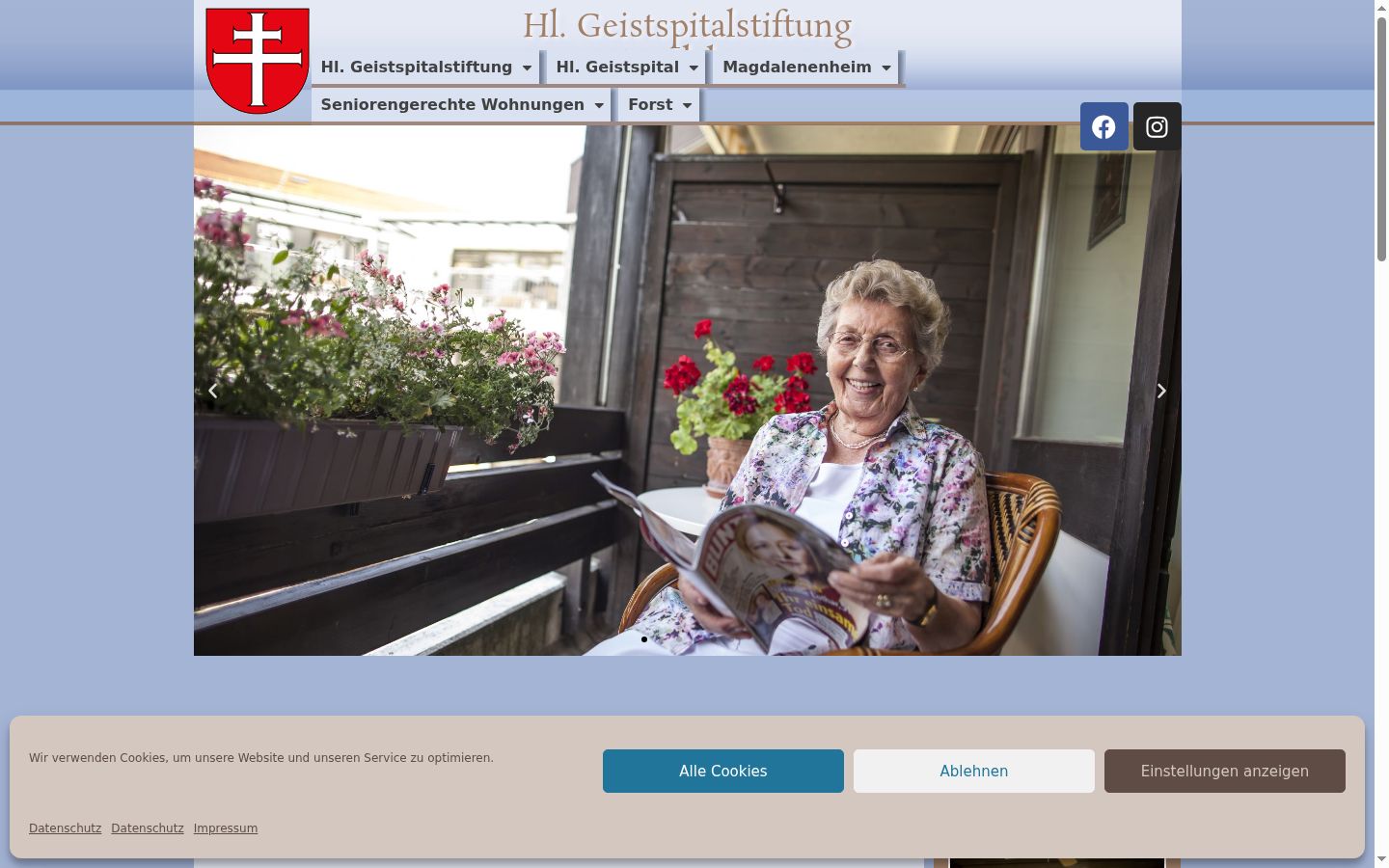 Screenshot des Einwilligungsbanners vor jeglicher Interaktion