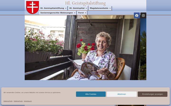 Zrzut ekranu heiliggeistspitalstiftung.de