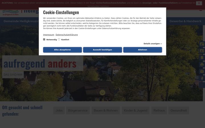 Zrzut ekranu heiligkreuzsteinach.de