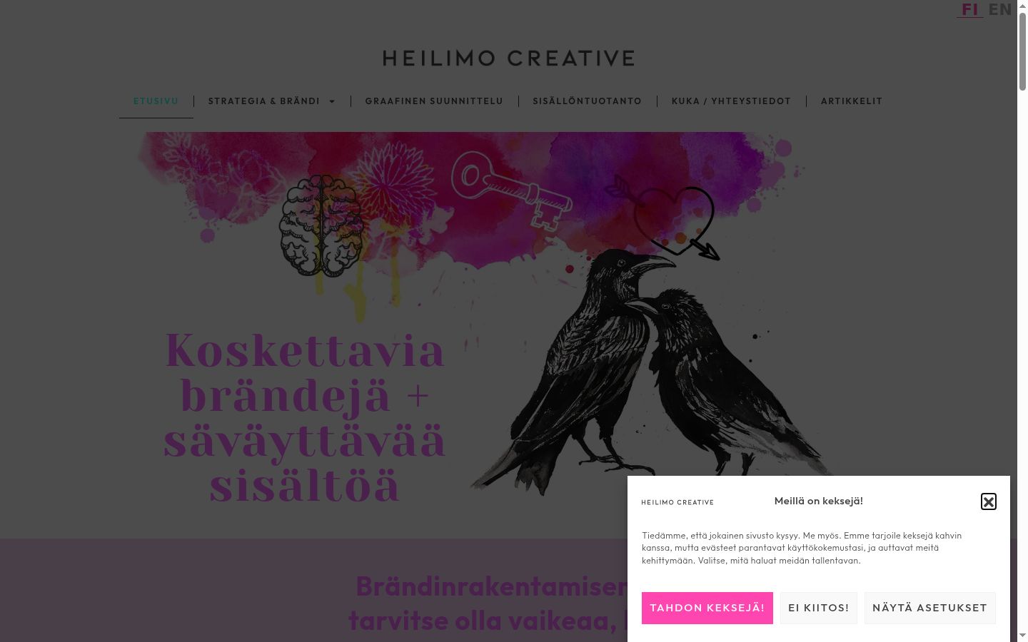 Sutikimo reklamjuostės, rodytos prieš bet kokią sąveiką, ekrano kopija