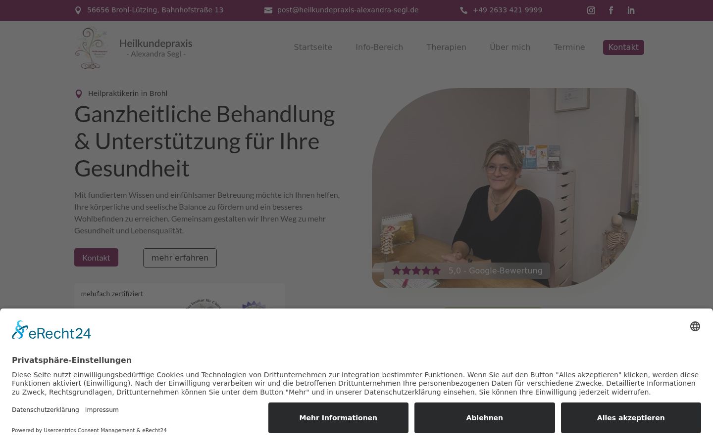 Ekrānuzņēmums ar piekrišanas baneri, kas tika rādīts pirms jebkādas mijiedarbības