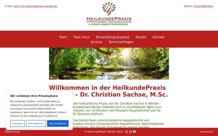 Zrzut ekranu heilkundepraxis-werder.de
