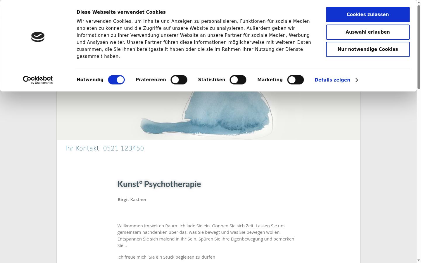 Screenshot tal-banner tal-kunsens muri qabel kwalunkwe interazzjoni