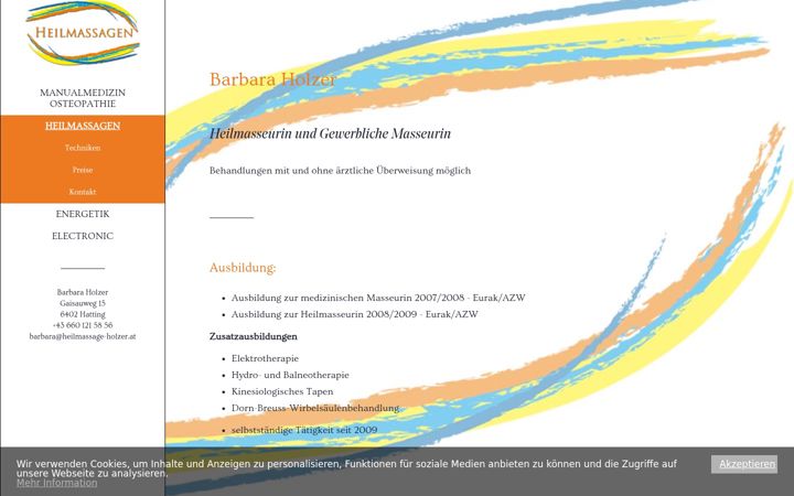 Screenshot of heilmassage-holzer.at