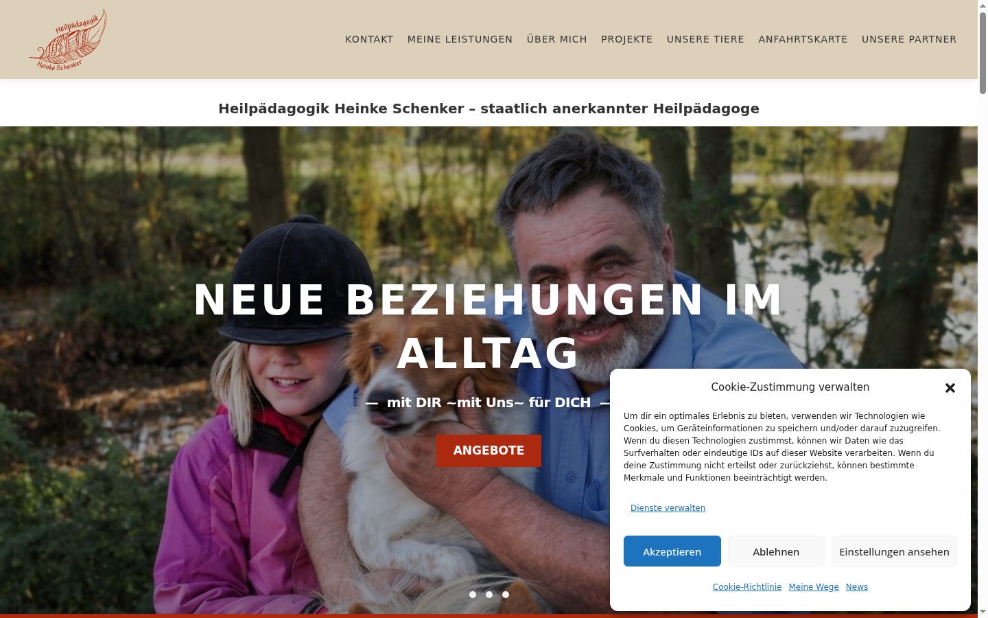 Screenshot des Einwilligungsbanners vor jeglicher Interaktion