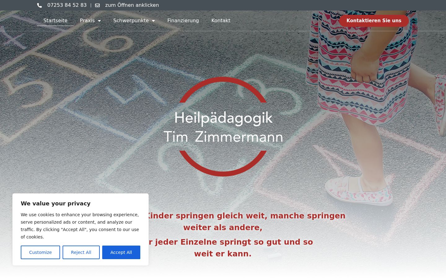 Screenshot des Einwilligungsbanners vor jeglicher Interaktion