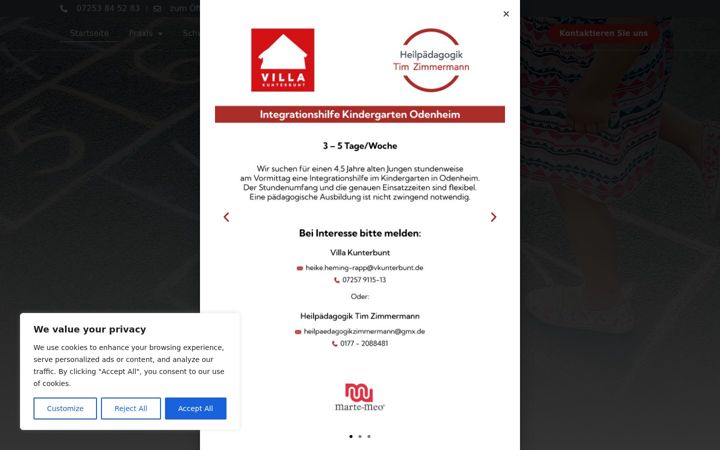 Screenshot ta' heilpaedagogikzimmermann.de