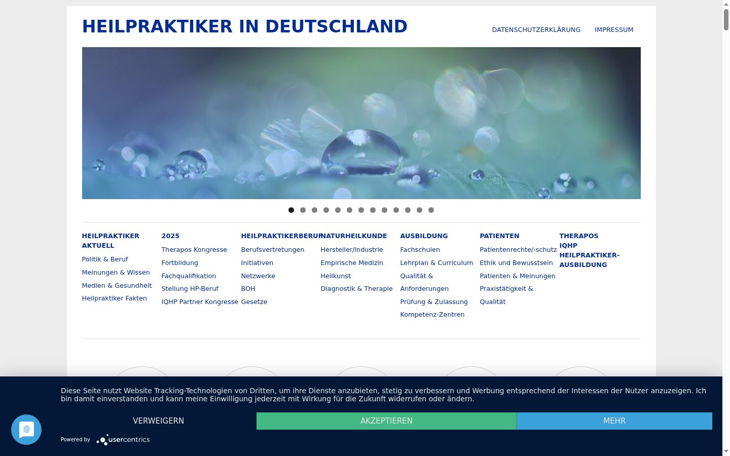 Screenshot of the consent banner shown before any interaction
