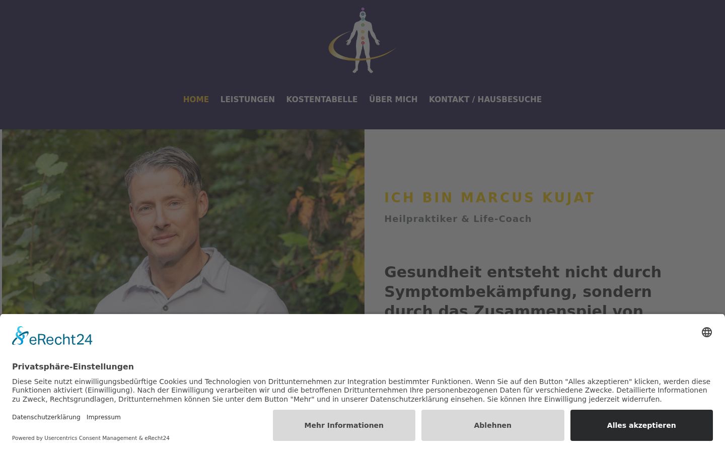 Screenshot des Einwilligungsbanners vor jeglicher Interaktion
