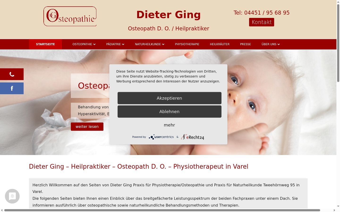 Screenshot van de toestemmingsbanner zoals getoond vóór enige interactie