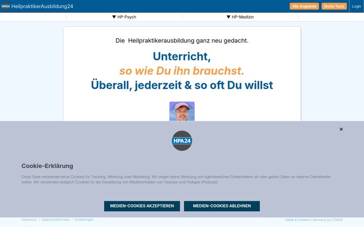 Screenshot of heilpraktikerausbildung24.de