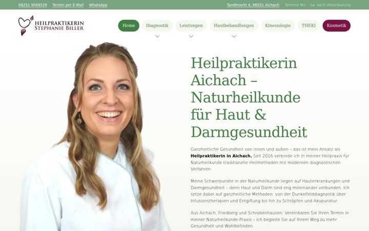 Screenshot of heilpraktikerin-aichach.de