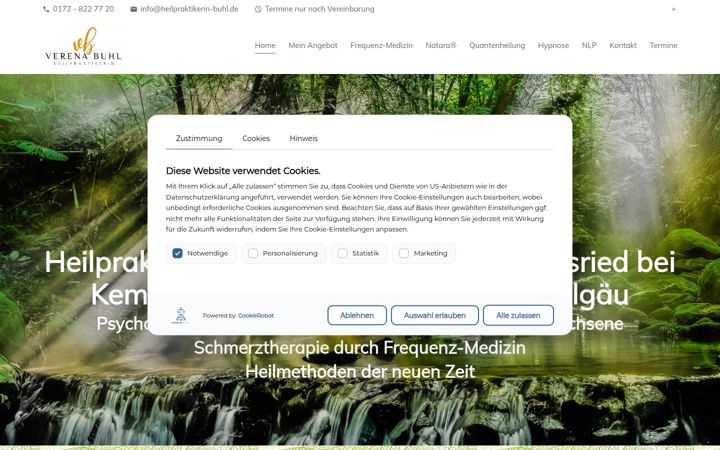 Screenshot of heilpraktikerin-buhl.de