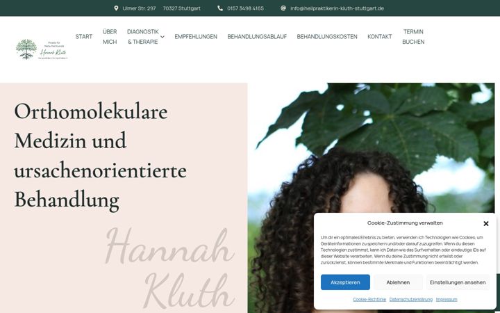 Screenshot του heilpraktikerin-kluth-stuttgart.de
