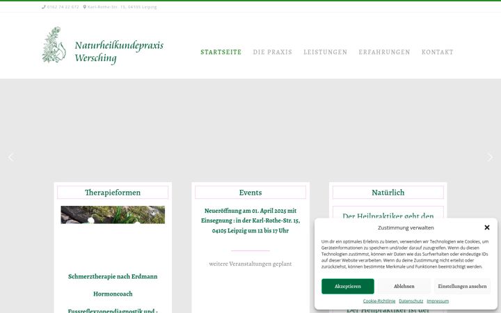 Screenshot of heilpraktikerin-wersching.de