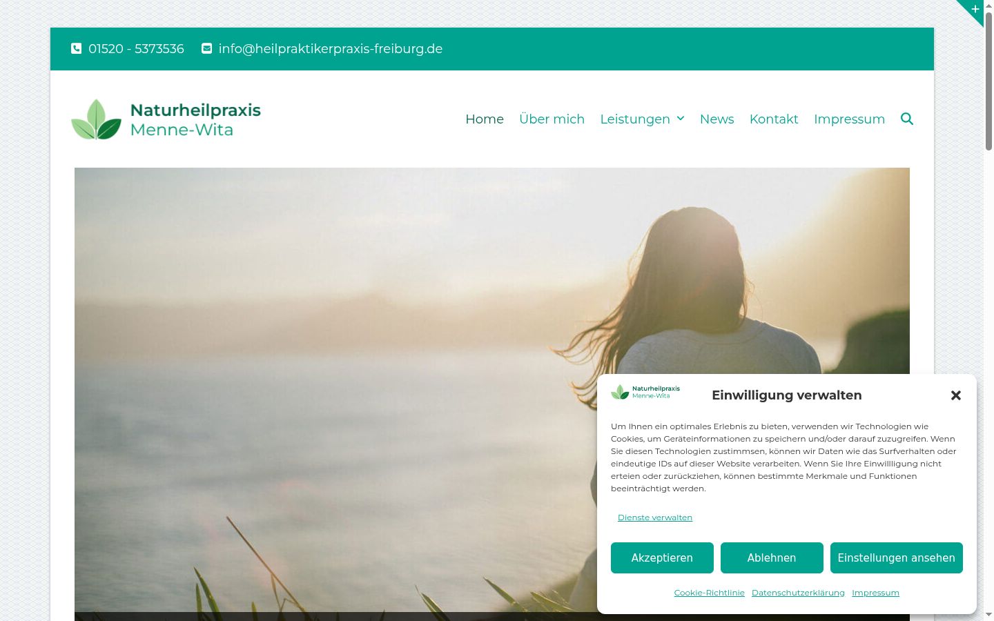 Skærmbillede af samtykkebanneret, som det blev vist før nogen interaktion