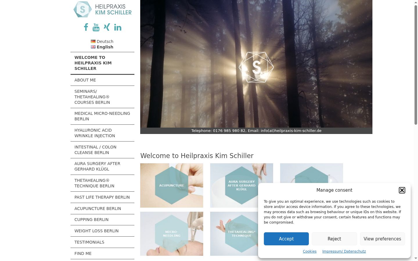 Skærmbillede af samtykkebanneret, som det blev vist før nogen interaktion