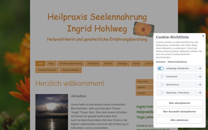 Snímek obrazovky heilpraxis-seelennahrung.de