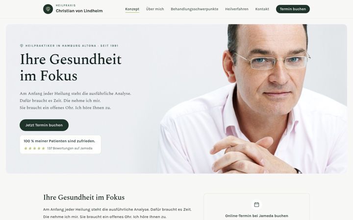 Snímek obrazovky heilpraxis-von-lindheim.de