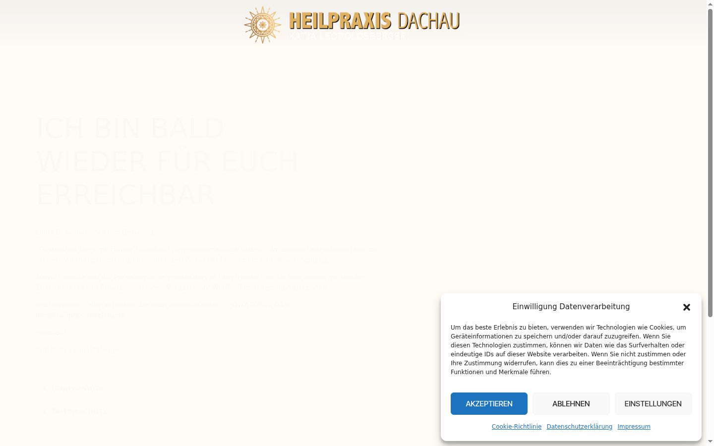 Screenshot del banner di consenso mostrato prima di qualsiasi interazione