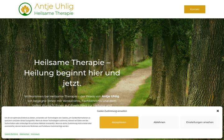 Snímek obrazovky heilsame-therapie.de
