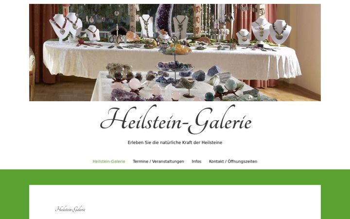 Screenshot of heilstein-galerie.de