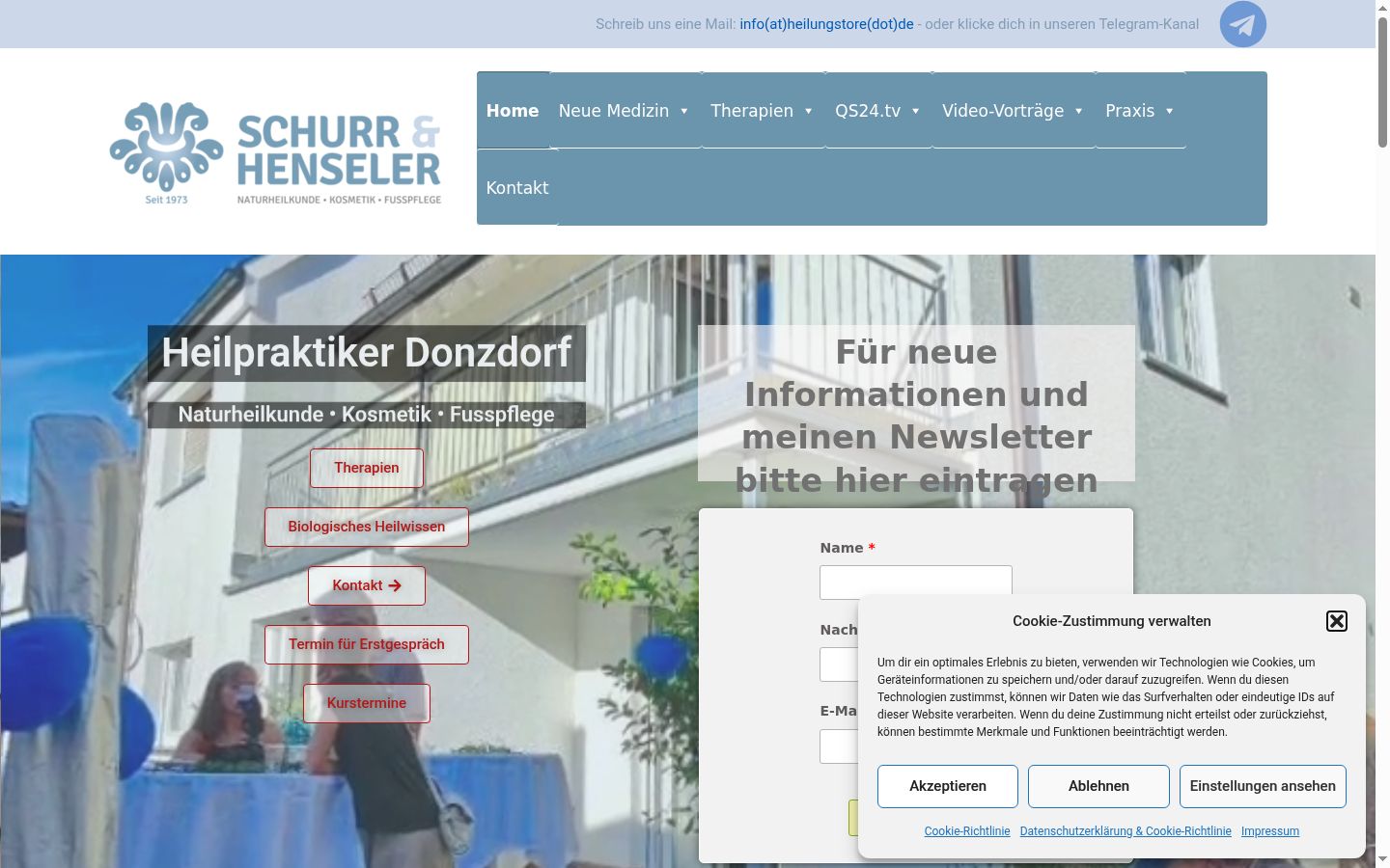 Screenshot del banner di consenso mostrato prima di qualsiasi interazione