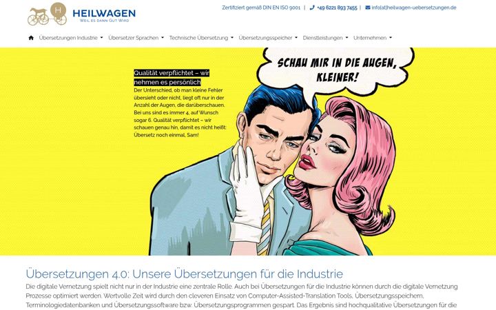 Screenshot of heilwagen-uebersetzungen.de