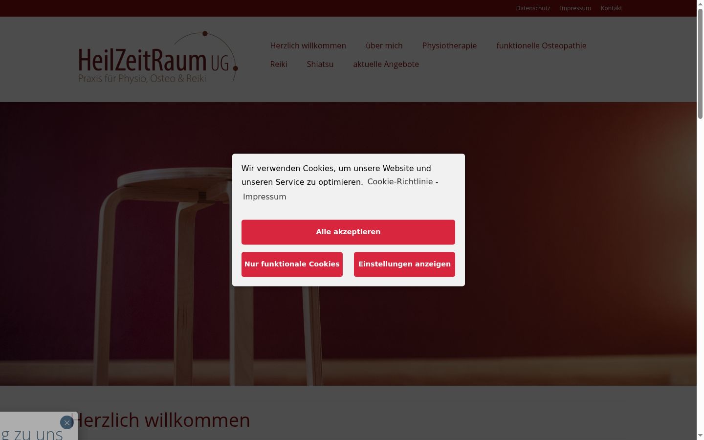 Screenshot del banner di consenso mostrato prima di qualsiasi interazione