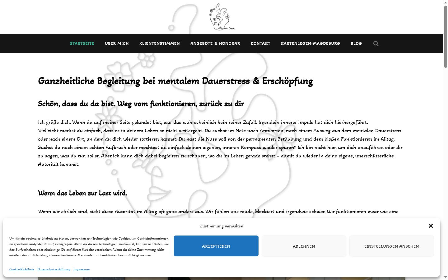 Skærmbillede af samtykkebanneret, som det blev vist før nogen interaktion