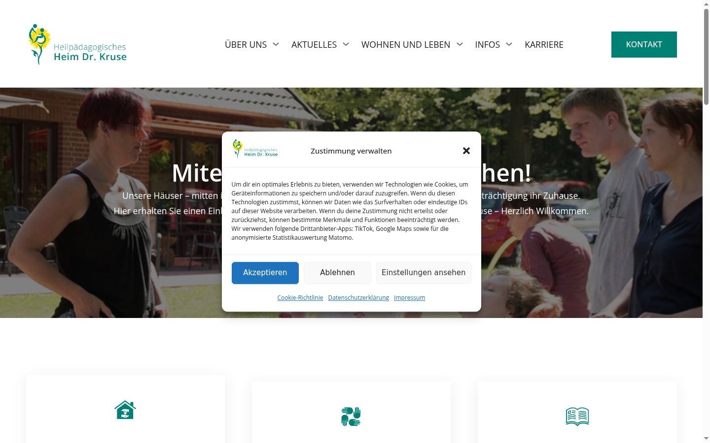 Screenshot del banner di consenso mostrato prima di qualsiasi interazione
