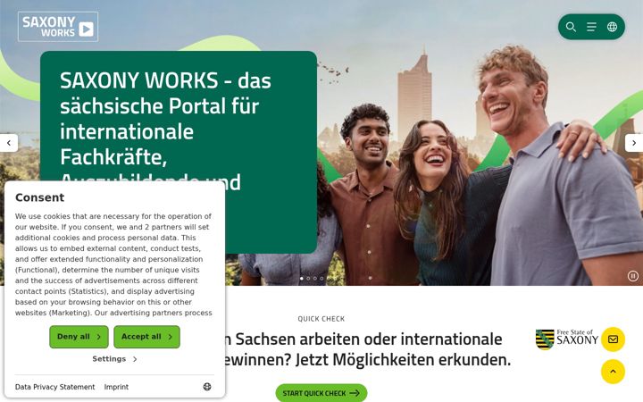 Screenshot of heimat-fuer-fachkraefte.de