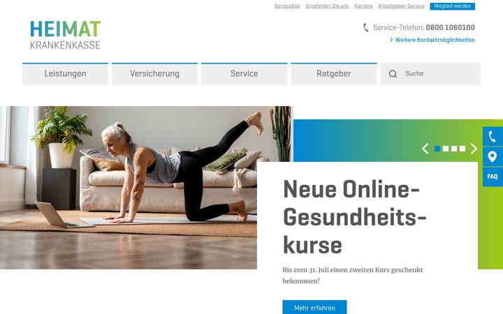Ekrānuzņēmums no heimat-krankenkasse.de