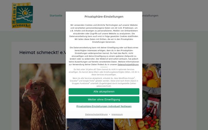 Snímek obrazovky heimat-schmeckt.de