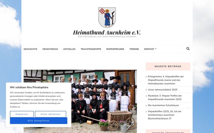 Snímek obrazovky heimatbund-auenheim.de
