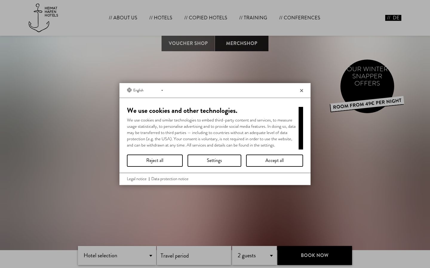 Screenshot tal-banner tal-kunsens muri qabel kwalunkwe interazzjoni