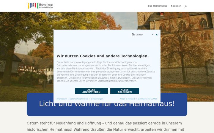 Snímek obrazovky heimathaus-sinn.de