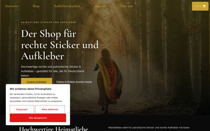 Screenshot of heimatliebe-sticker.de