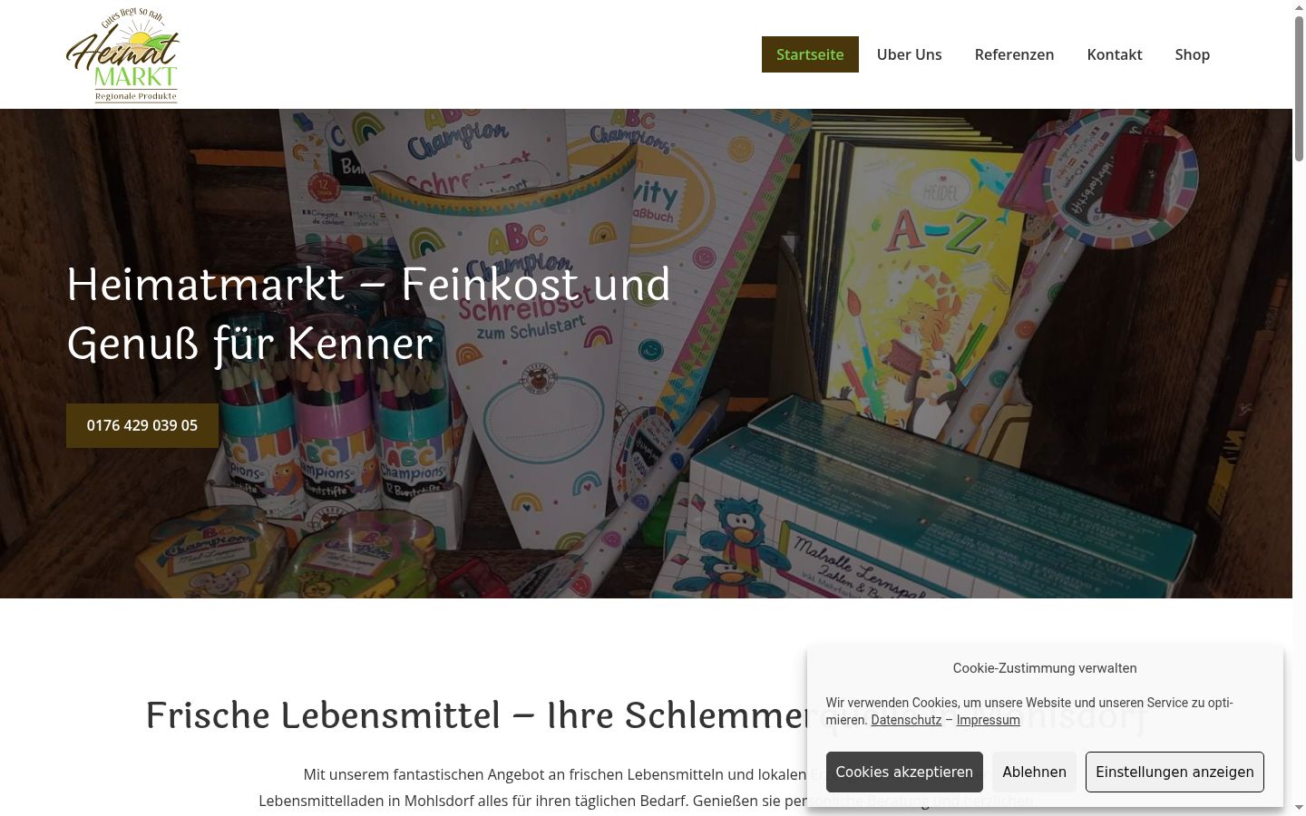 Screenshot van de toestemmingsbanner zoals getoond vóór enige interactie