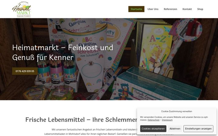 Screenshot of heimatmarkt-sturm.de
