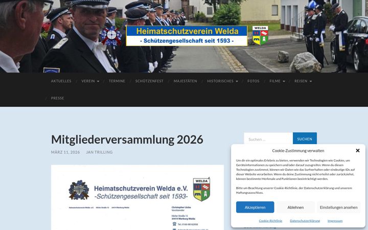 Snímek obrazovky heimatschutzverein-welda.de