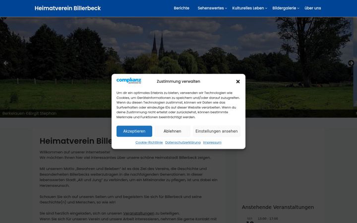 Snímek obrazovky heimatverein-billerbeck.de
