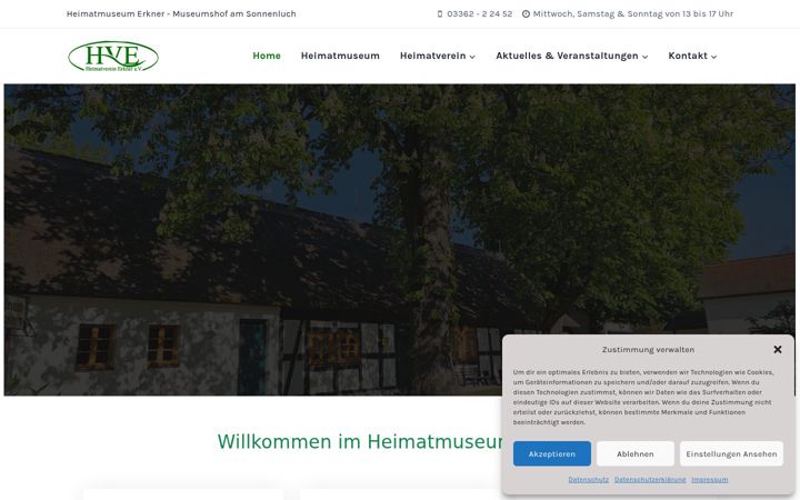 Screenshot of heimatverein-erkner.de