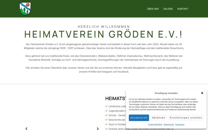 Screenshot of heimatverein-groeden.de