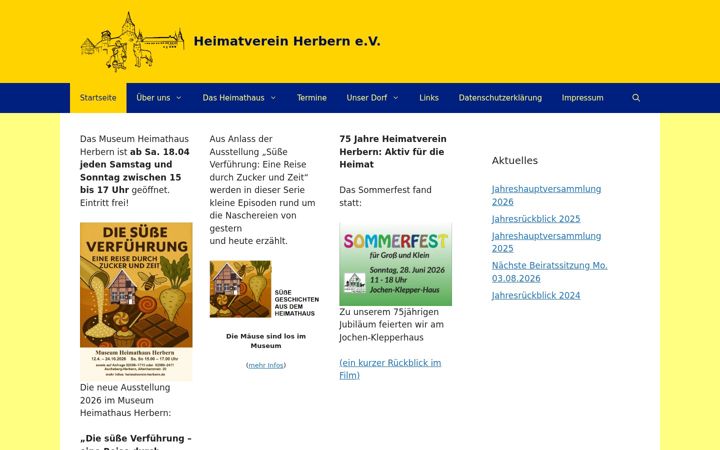Screenshot of heimatverein-herbern.de