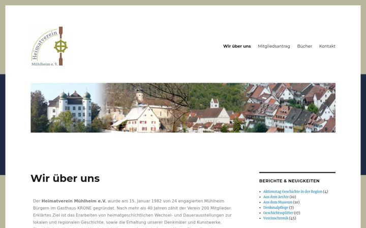 Screenshot of heimatverein-muehlheim.de