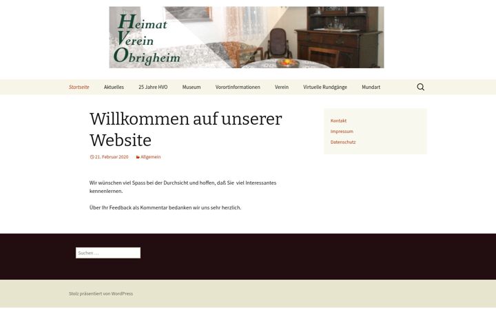 Screenshot of heimatverein-obrigheim.de
