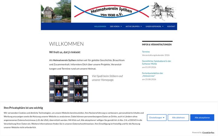 Screenshot of heimatverein-sythen.de