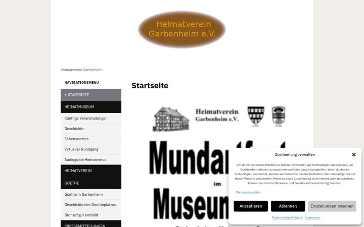 Captura de ecrã de heimatvereingarbenheim.de