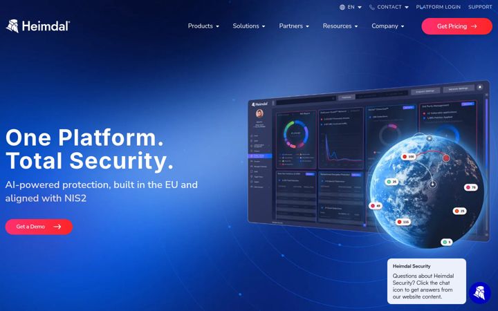Screenshot of heimdalsecurity.com